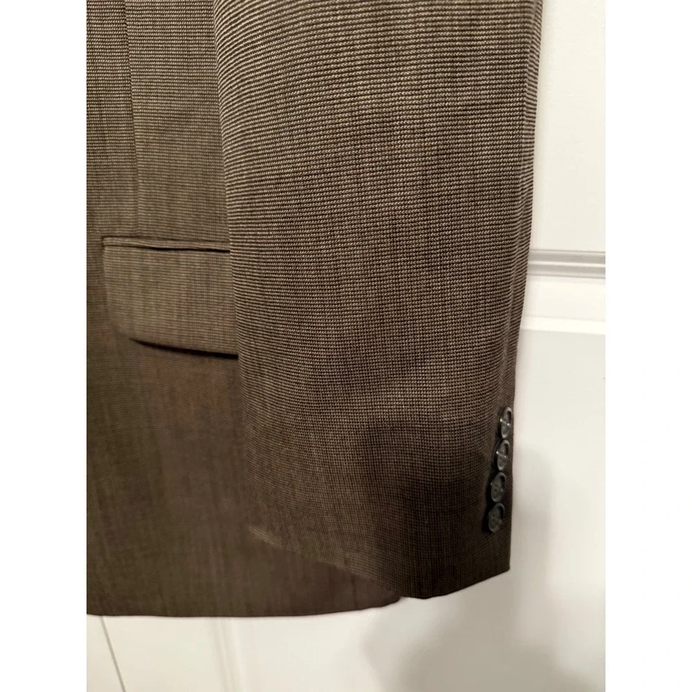 Jeffrey Banks Couture Men's Brown 100% Pure Wool Blazer Sport Coat‎ 46L